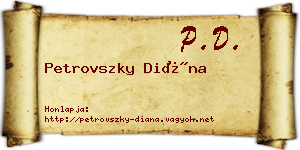 Petrovszky Diána névjegykártya